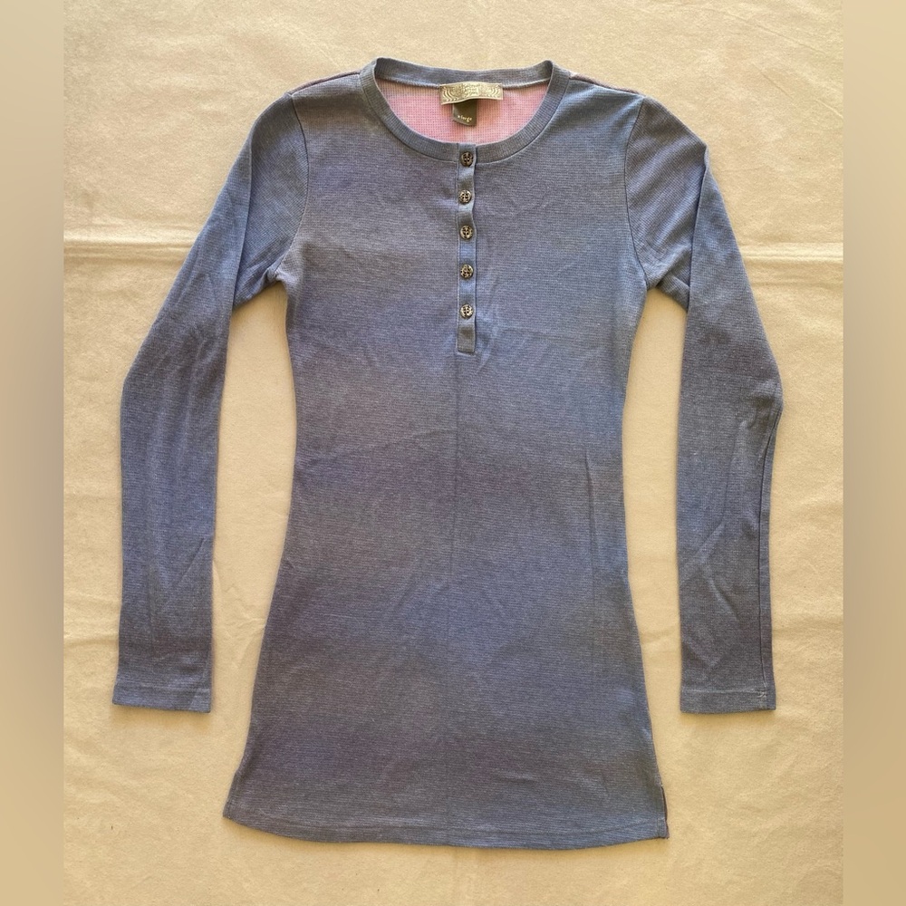 Secret Art of Dr.Seuss Blue Ombre Long Sleeve Henley Dress Printed Kids XL